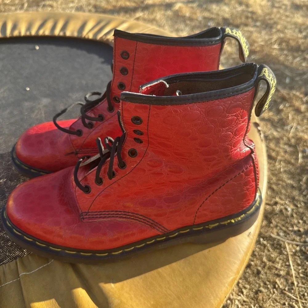 vintage dr martens made in england Boots Red Crocs UK 11 / US 12 Rare Biker Punk
